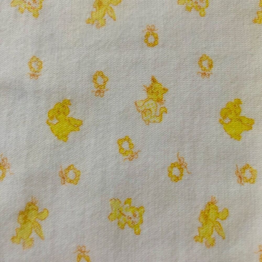 vintage carters receiving blanket crib sheet tiny‎ yellow puppy cat bear crafts